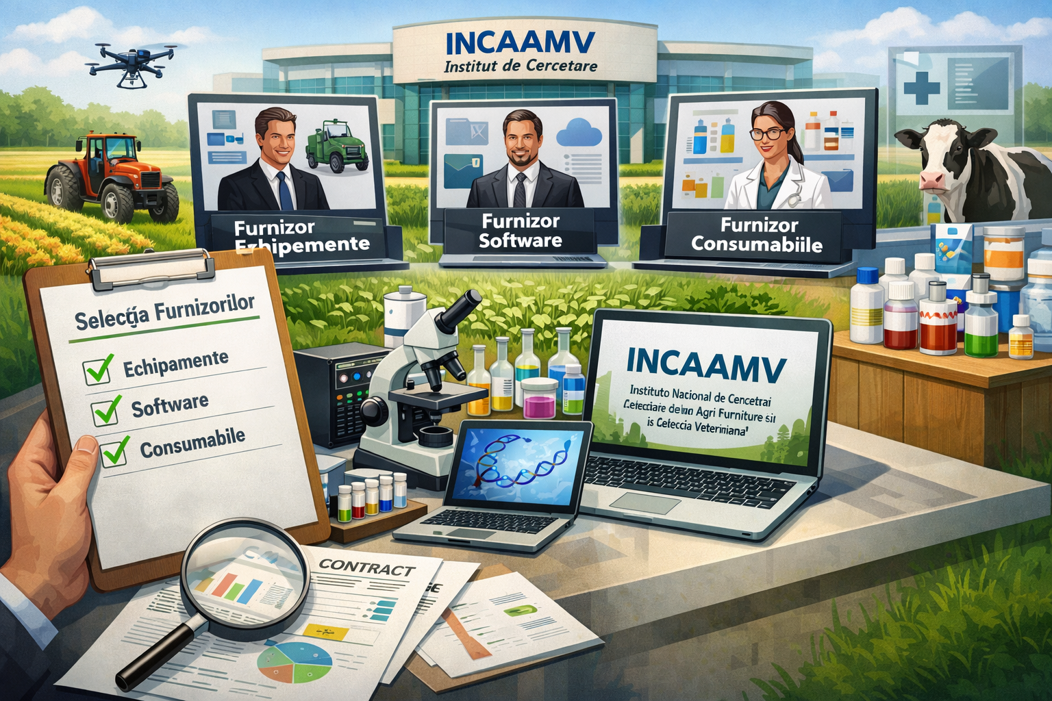 Selectarea furnizorilor pentru procurarea echipamentelor, software-ului și consumabilelor pentru dotarea Institutului Național de Cercetări Aplicative în Agricultură și Medicină Veterinară(INCAAMV)